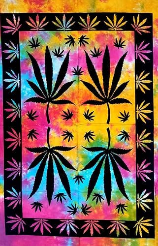ICC Weed Tapestry Marijuana Wall Hanging leaf Poster Cannabis Hippie Decor Pot Flag Collage Dorm Trippy Bohemian Art psychedelic Small Hippie Rasta Ganja Cheap Tapestries thumbnail 8