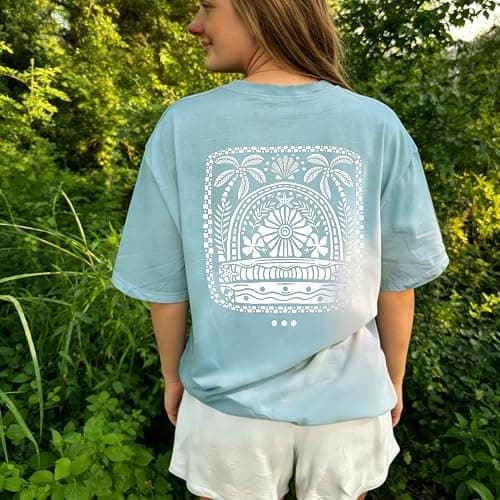Oversized Graphic Shirts Women Teens Girl Short Sleeve Floral Baggy Tees Y2K Vintage Aesthetic Summer Coastal Tops thumbnail 5