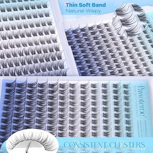 Pawotence Wispy Lash Clusters Natural Eyelash Clusters 8-16mm Cluster Eyelash Extensions 144pcs Fairy Individual Lashes Wispy Cluater Lashes Extension Natural Look thumbnail 6
