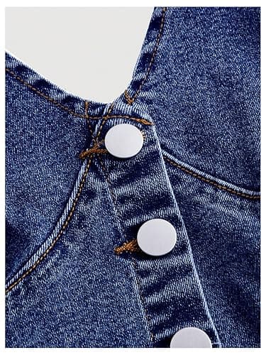 Milumia Women's Denim Halter Top Tie Backless Button Front Slim Fit Vests | Jean Top, Y2K, Corset Tops, Western Outfit, Sleeveless, Sexy, Summer, Concert, Festival Tops thumbnail 3