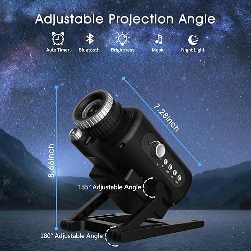 AIRIVO Visual Star Projector, 3D Dynamic Projector with 60 3D Scenes, Galaxy Projector with Bluetooth Speaker, Night Light Projector for Room Decor, Ideal Gift for Kids, Adults, Valentine's Day thumbnail 9