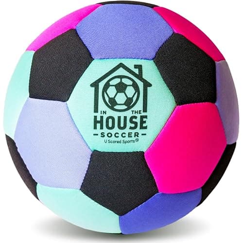 U Scored Sports in The House Soccer Ball - Indoor Size 4 Padded Soccer Ball for Girls (Ages 3+), Boys (Ages 3+) & Adults - Bring Soccer Practice Home - Perfect for Juggling - Gift for Soccer Player - Image 1