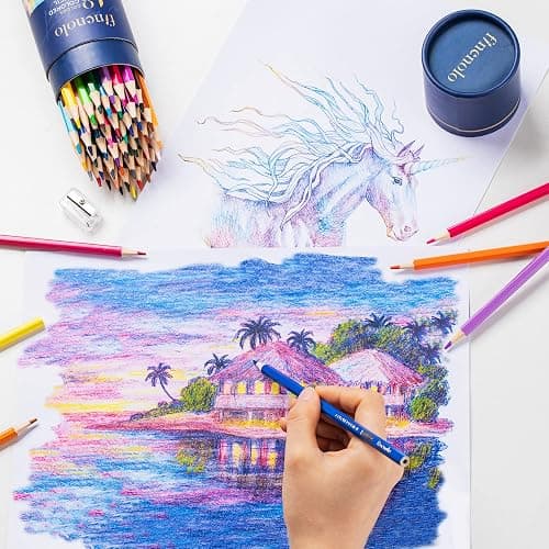 finenolo 72 Colored Pencils for Adult Coloring Books, Soft Core, Art Drawing Pencils for Artists Beginners, Coloring Pencils Set with Sharpener for Coloring, Sketching, Painting thumbnail 7