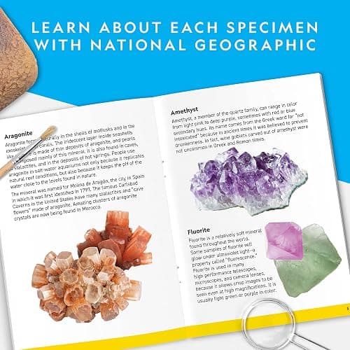 NATIONAL GEOGRAPHIC Mega Gemstone Dig Kit – Dig Up 15 Real Gemstones and Crystals, Science Kit for Kids, Gem Digging Kit, Gift for Girls and Boys, Mining Kit, Rock Collection thumbnail 5