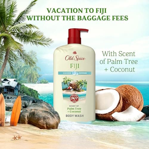 Old Spice Body Wash for Men, 24/7 Shower Fresh with Lasting Scent, Cleanse & Refresh, Gentle on Skin, Vitamin B3, Fiji with Palm Tree + Coconut Scent, 25 oz (Pack of 4) thumbnail 9