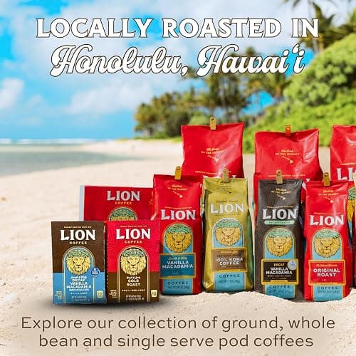 Lion Coffee 24K Gold Roast 100% Kona Ground Coffee, Medium-Light Roast, A Taste of Aloha - 7 Ounce Bag thumbnail 7