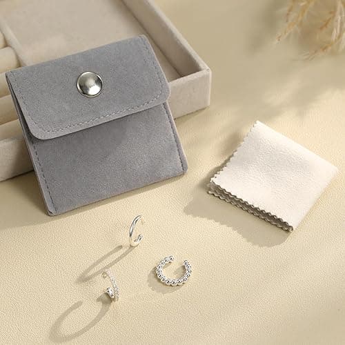 LOYALLOOK Ear Cuff Earrings for Women 14K Gold Plated Ear Cuffs Non Piercing Clip on Cartilage Earring Trendy Fake Earrings Hypoallergenic Huggie Hoop Clip Cuff Earring Lightweight - silver-simple A thumbnail 6