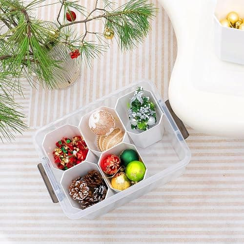 Citylife 17 QT Plastic Storage Bins Clear Storage Box with Lids Multipurpose Stackable Storage Containers for Organizing Tool, Craft, Crayon - Clear White - 1 Pack-17 QT thumbnail 6