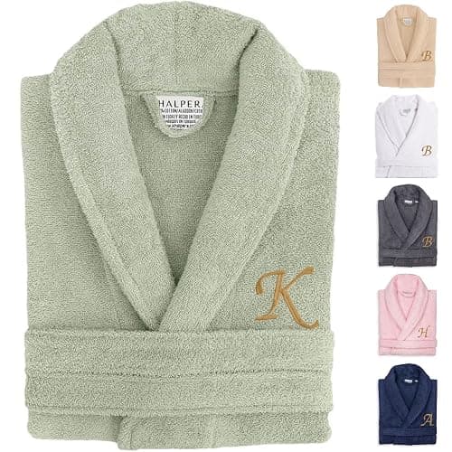 KHALPERA Aristocrat Custom Embroidered 100% Turkish Cotton Bathrobe –Personalized Robe, Soft Terry Cloth Unisex Bathrobe - Image 1