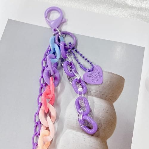 Y2k Heart Pendant Rainbow Acrylic Pants Trousers Chain for Women Chunky Colorful Resin Removable Love Charm Layered Rock Wallet Belt Pocket Waist Jeans Belly Chains Backpack Body Accessories thumbnail 5