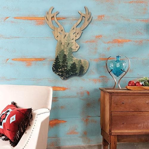 Limygus Wall Hanging Decor Deer Head Wall Art MDF, 10x16 inches, Unframed, Indoor, Home Office, Bathroom, Bedroom, Living Room, Wood, Art Deco, 0.66lbs thumbnail 4