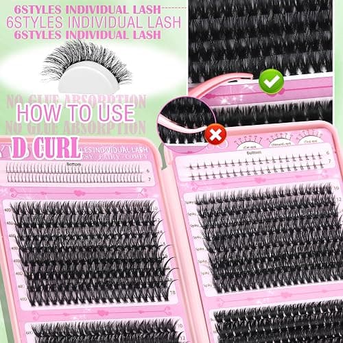 YIDUO Lashes Clusters Kit 1846Pcs Bulk Packs Volume False Eyelash Extensions D Curl Wispy Individual Eyelashes, Volume Studio Effect, Wholesale Large Pack with Glue&Seal|Tweezers|Removers|Cleanser thumbnail 6