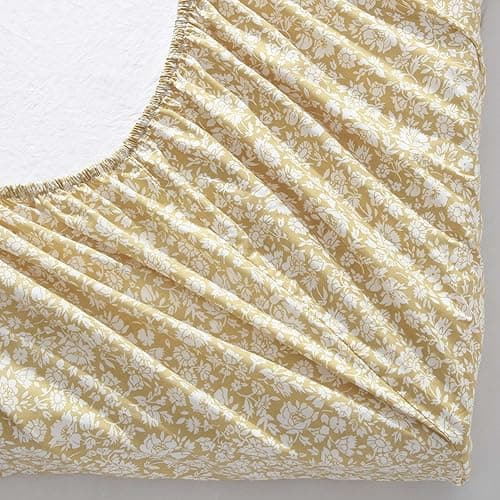 Laura Ashley - King Sheets, Cotton Percale Bedding Set, Lightweight & Breathable Home Decor, Oeko-Tex Certified (Heirloom Ditzy Gold, King) thumbnail 5