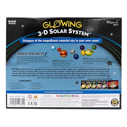 Great Explorations, 3-D Solar System Glow In The Dark Ceiling Hanging Kit 3D Planets and Star Stickers Create the Milky Way Teach Science STEM thumbnail 9