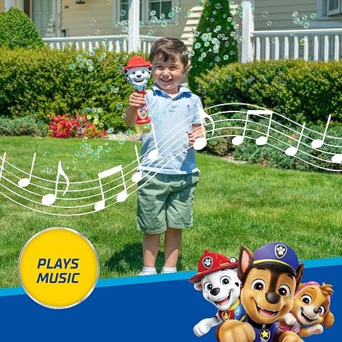 Little Kids Paw Patrol Marshall Light and Sound Musical Bubble Wand, Includes Bubble Solution thumbnail 5