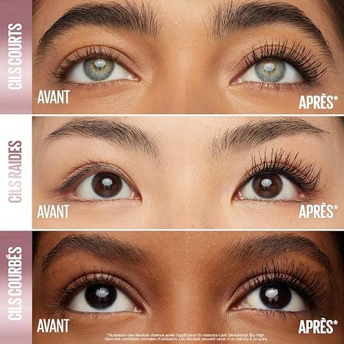 Maybelline New York - Mascara Volume Intense et Longueur Illimitée - Formule Enrichie en Extraits de Bambous et de Fibres - Sky High - Teinte : Very Black - 7,2 ml thumbnail 5
