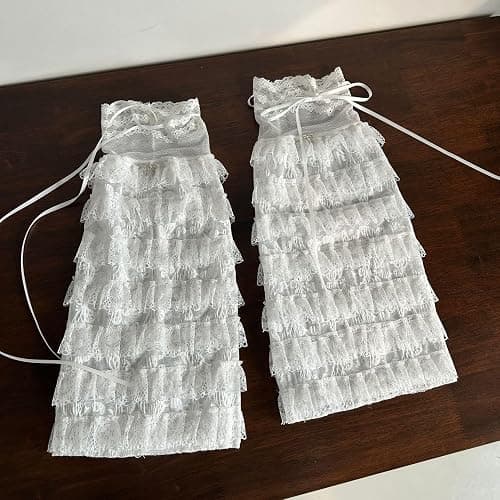 GRACEART Women's Lolita Bow Lace-trimmed Leg Warmers Lovely Princess Mesh Long Stacked Socks Leg Covers thumbnail 2