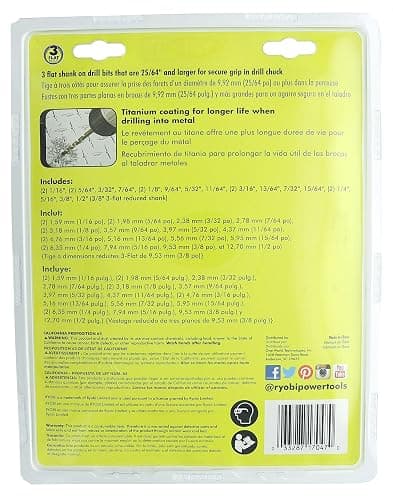 Ryobi A972101 21 Piece Titanium Drill Bit Set w/ Plastic Locking Storage Case and Foldout Rubberized Organization Solution thumbnail 2