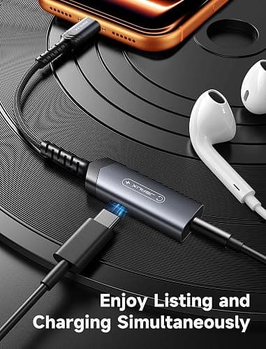 JSAUX USB C Headphone Adapter and Charger, 2-in-1 Type to 3.5mm Audio with PD 60W Fast Charging for iPhone 16 Pro/16 Pro Max/16/16 Plus/15 Pro Max/15 Pro,Samsung S24/S24+/S23/S22/S21,iPad Pro-Red thumbnail 2