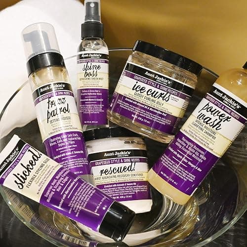 Aunt Jackie's Grapeseed Style and Shine Recipes Frizz Patrol Anti-Poof Setting Hair Mousse, Sets Curly Hair Styles in Place,Purple Fl.Oz 8.5 Ounce thumbnail 10