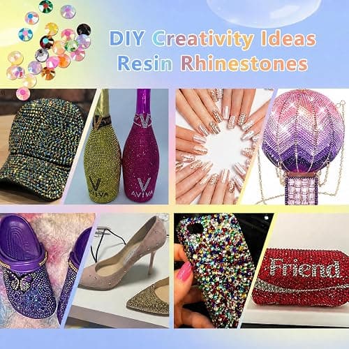 Yenamo 40 Colors Jelly Rhinestones for Bedazzling, 3mm 40000Pcs Multicolor Resin Flatback Gems for Diamond Art, Bedazzler Kit with 3Pcs 10ml B7000 Jewelry Glue for Crafting Book Shoes Nail Art thumbnail 7