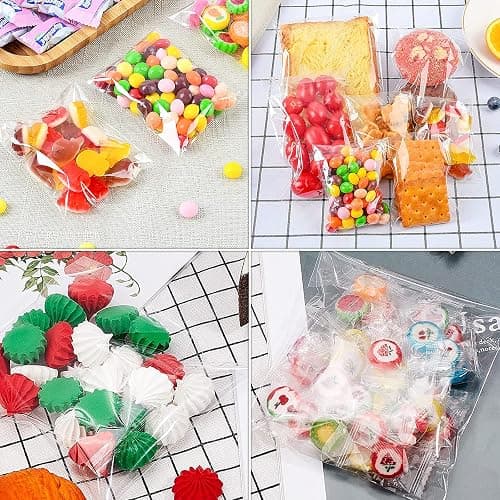 SUREHOME Cookie Bags Cellophane Clear Individual Treat for Cookies, 5x6 Inch Gift Giving Packaging, 100PCS Plastic Self Adhesive Wrappers Candy Bag thumbnail 6