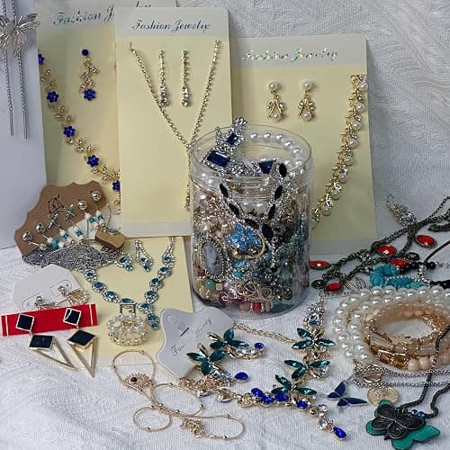 Mystery Jewelry Jar for Women, Gothic Witchy Vintage Jewelry Gift Set(Goth Boho Mixed Punk Everyday Necklaces,Earrings, Rings,Bracelets/Bangles),Unique Alternative Fashion Romantic Cute Present for Her thumbnail 4