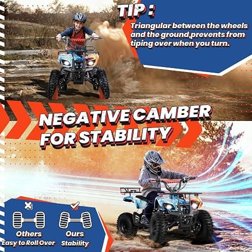 UNYMON 36V Kids ATV XL Four Wheeler w/EVA Tire Ride on Toys for Big Kids 4-Wheeler Dirt Quad Electric ATV with 500W Powerful Motor Off-Road Electric Vehicles, Fire thumbnail 5