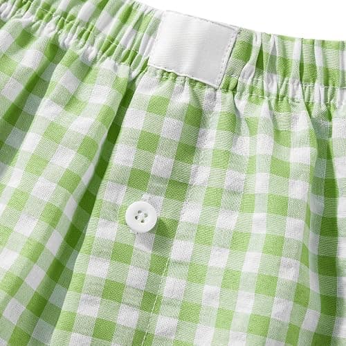 Pivanzore Y2k Plaid Shorts for Women Casual Elastic Waist Aesthetic Lounge Bottom Baggy Pajama Shorts Boxers Sleepwear thumbnail 5