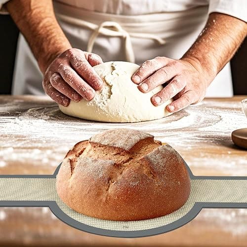 Gonsir Silicone Bread Sling, 2 Pcs Silicone Baking Sling with Longer Handles, Non-Stick & Easy Clean Dutch Oven Baking Mat to Transfer SourDough Easily, Reusable Bread Mat Set thumbnail 2