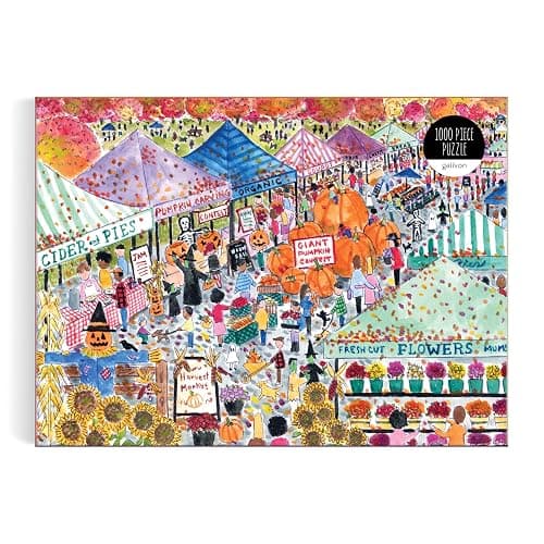 Galison Harvest Market – 1000 Piece Michael Storrings Jigsaw Puzzle Featuring Beautiful Artwork of A Harvest Market in The Fall thumbnail 5