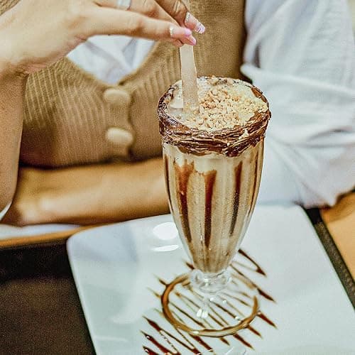 binsakao Milkshake Glasses Cups Soda Fountain with Spoons, Milk Shake, Ice Cream Soda Glass Set of 2 (11.5 oz, Clear) thumbnail 2