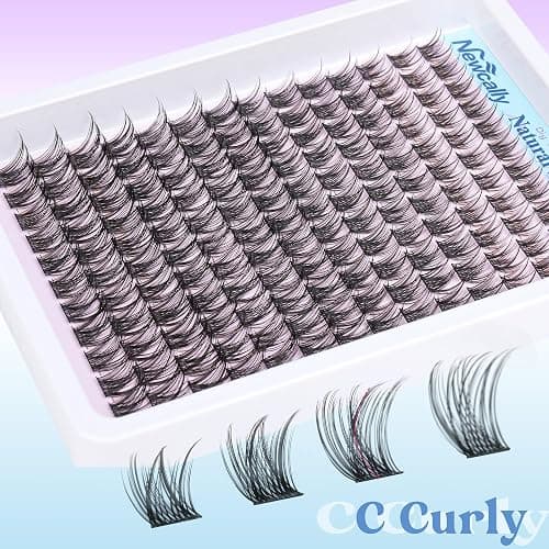 Lash Clusters Kit Wispy Natural Cluster Eyelash Extension Kit DIY Lash Extension Kit C-curly 10-16MM Eyelash Clusters Volume Individual Lashes Kit by Newcally thumbnail 7