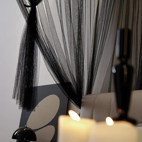 Vpory Canopy Bed Curtains - 4 Corners Post Bed Canopy Curtains for Girls & Adults, Bed Princess Bed Canopy Mosquito Net Bedroom Decoration Accessories - Black, Twin Size thumbnail 3