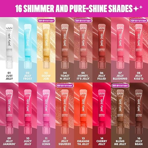 NYX PROFESSIONAL MAKEUP Jelly Job Lip Gloss, Lip Tint Gloss with Full-Bodied, Smoothing, and Hyper-Glossy Shine - Jelly Frost (Icy Blue) thumbnail 6