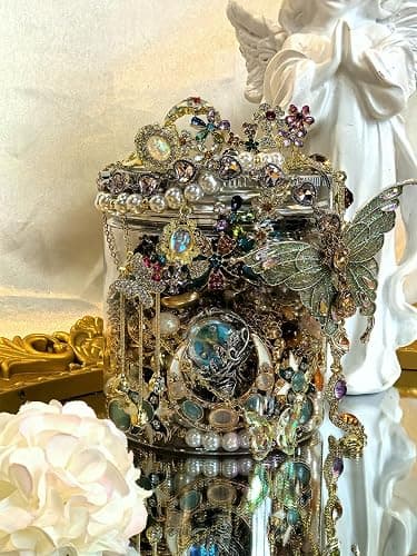 30 PCS Mystery Jewelry Jar, Surprise Fantasy Realms Vintage Jewelry Set for Woman, Includes Fantasy Necklaces, Earrings, Rings and Bracelets, Unique Surprise Birthday Gifts Jewelry Box for Her thumbnail 2