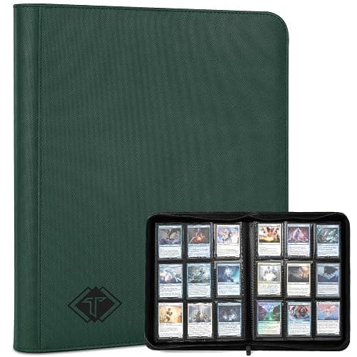 Trading Card Binder, Card Binder Album Folder Book Fit for MTG Baseball Football Sports Cards, Easy to Use Card Collection Binder (Green, 432 Pockets) - Image 1