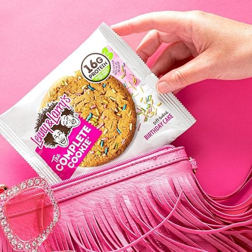 Lenny & Larry's The Complete Cookie, Birthday Cake, Soft Baked, 16g Plant Protein, Vegan, Non-GMO, 4 Ounce Cookie (Pack of 12) thumbnail 6