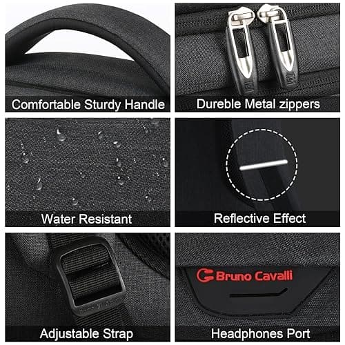 Volher Laptop Backpack,Business Travel Anti Theft Slim Durable Laptops Backpack,Water Resistant College Computer Bag for Women & Men Fits 15.6 Inch Laptop and Notebook - Black thumbnail 4