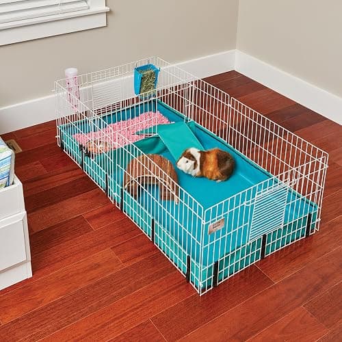 MidWest Homes for Pets Guinea Habitat Plus Cage, Includes Divider Panel and Hinged Top, Washable PVC Canvas Bottom, Expandable Small Animal Cage for Guinea Pigs, 171GHP thumbnail 5