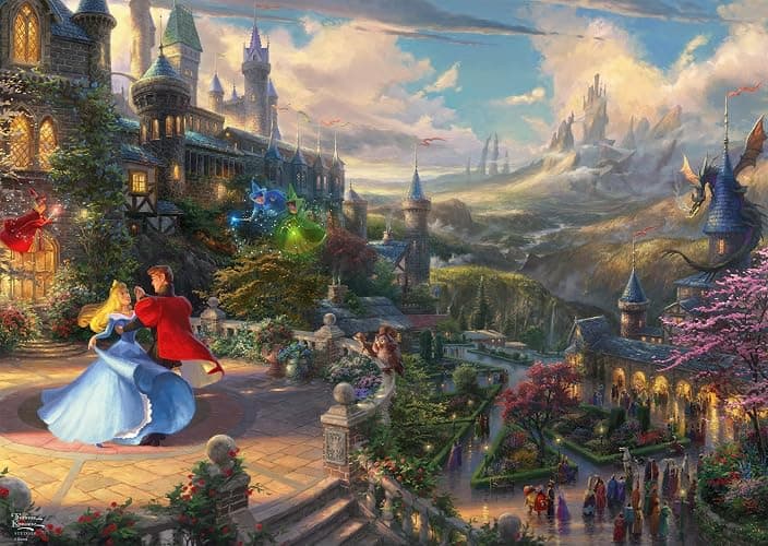 Schmidt 57369 Thomas Kinkade, Disneys Sleeping Beauty Dancing in The Enchanted Light, Puzzle da 1000 Pezzi - Image 1
