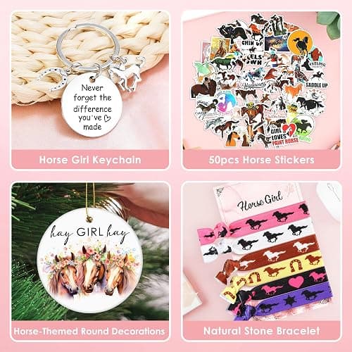 YENCHORN Horse Gifts for Girls Women Hobby Horse Stuff for Girl Horses Themed Gifts Accessories for Horses Lovers, Equestrian Girls, Cowgirl Gift Decoration Supplies Stuff for Equestrian Women thumbnail 7