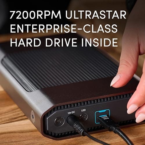 SanDisk Professional 24TB G-Drive Enterprise-Class External Desktop Hard Drive - 7200RPM Ultrastar HDD Inside, USB-C (10Gbps), USB 3.2 Gen 2, Mac Ready - SDPHF1A-024T-NBAAD thumbnail 4