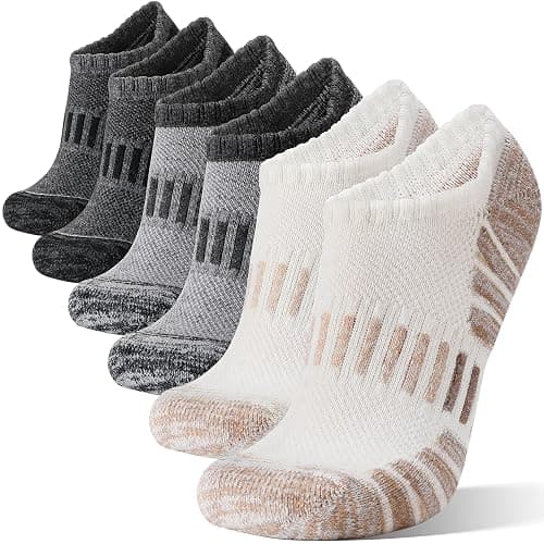 Merino Wool Ankle Athletic Running No Show Socks Cushioned Breathable Sports Warm Thick Socks for Men and Women 6 Pairs - Image 1