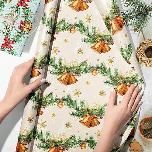 Anor Wishlife Christmas Wrapping Paper,Xmas Wrapping Paper Roll,Holiday Wrapping Paper,20 * 27inch Christmas Party Decorations for Office,Home,Classroom(12pcs) thumbnail 3