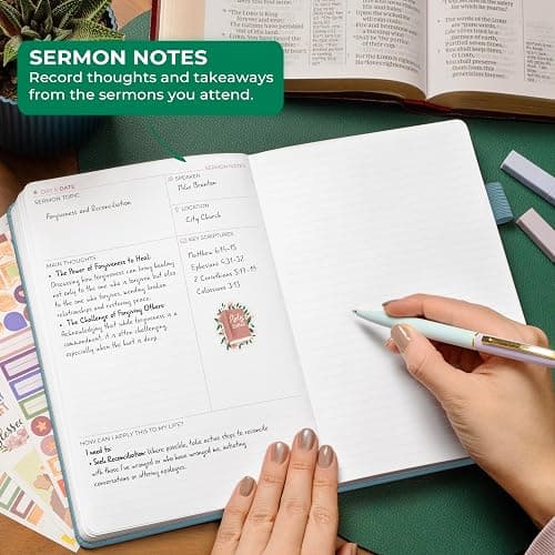 Clever Fox Daily Faith Journal – Guided Prayer, Gratitude & Bible Study Notebook – Faith Based Gifts & Journaling Supplies for Women (Aquamarine) - Aquamarine - A5 (5.8'' x 8.3'') thumbnail 6