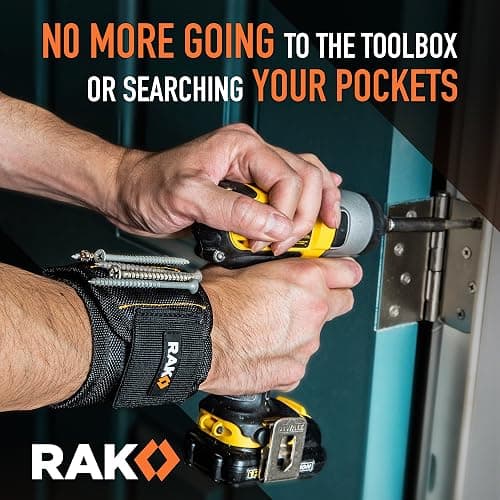 RAK Magnetic Wristband Gifts for Men - Premium Tool Belt for Holding Screws Nails with Powerful Magnets, Cool Gadgets Stocking Stuffers for Men, Holiday for Dad, Husband, Grandpa, Him thumbnail 3