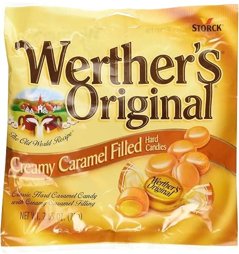 Werther's Original Creamy Caramel Filled Hard Candies - Individually Wrapped Hard Candies for Halloween, Parties, or Snacks - 2.65 oz Bags (Pack of 3) - Image 1
