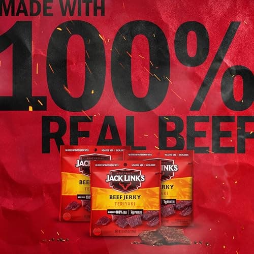Jack Link's Beef Jerky, Teriyaki, Multipack Bags - Flavorful Meat Snacks for Lunches, Ready to Eat Protein Snacks, Individual Packs - 7g of Protein, Made with 100% Beef - 0.625 oz (Pack of 5) thumbnail 4