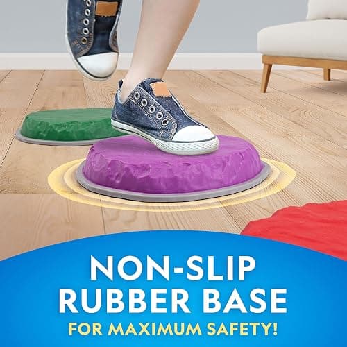 NATIONAL GEOGRAPHIC Stepping Stones for Kids – Durable Non-Slip Stones Encourage Toddler Balance & Gross Motor Skills, Indoor & Outdoor Toys, Obstacle Course, Gifts for Toddlers (Amazon Exclusive) thumbnail 3